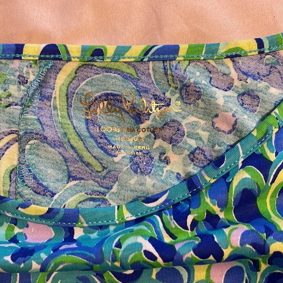 Lilly Pulitzer Marlowe Pima cotton long sleeve boat neck dress medium blue - Picture 2 of 7